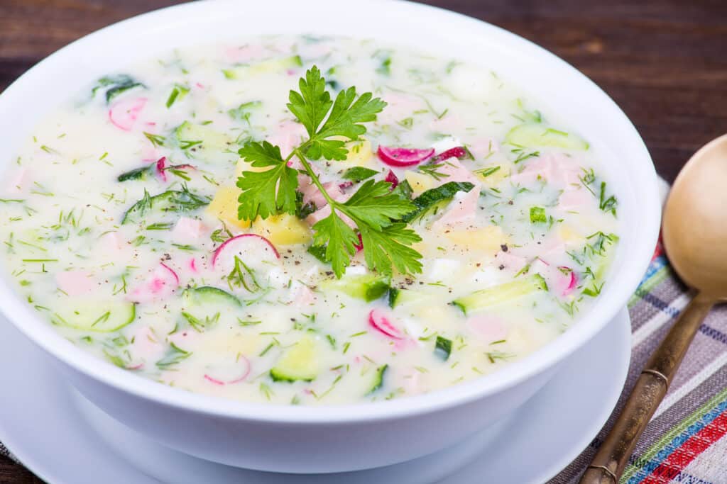 cold vegetable soup okroshka